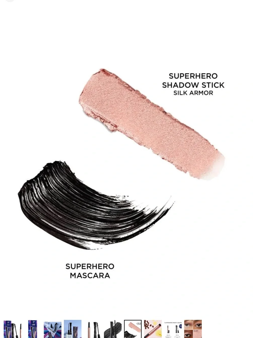 It Cosmetics Superhero Mascara & Shadow StickGift Set Duo N Full Sizes NEW!